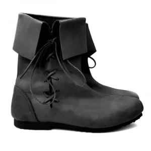 middel eeuwse schoenen van nubuck leer zwart 43