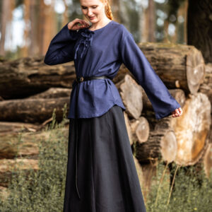 middel eeuwse blouse 'tilda' blauw xl