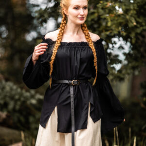 klassiek middel eeuwse blouse 'emma' zwart xxl