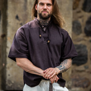 middel eeuwse shirt 'eric' bruin xxl