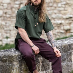 middel eeuwse shirt 'eric' groen xxl