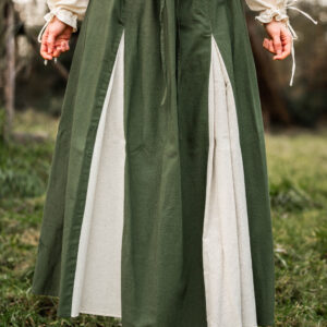 middel eeuwse rok 'isabella' groen/naturel l/xl