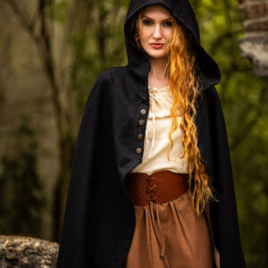 middel eeuwse cape zwart