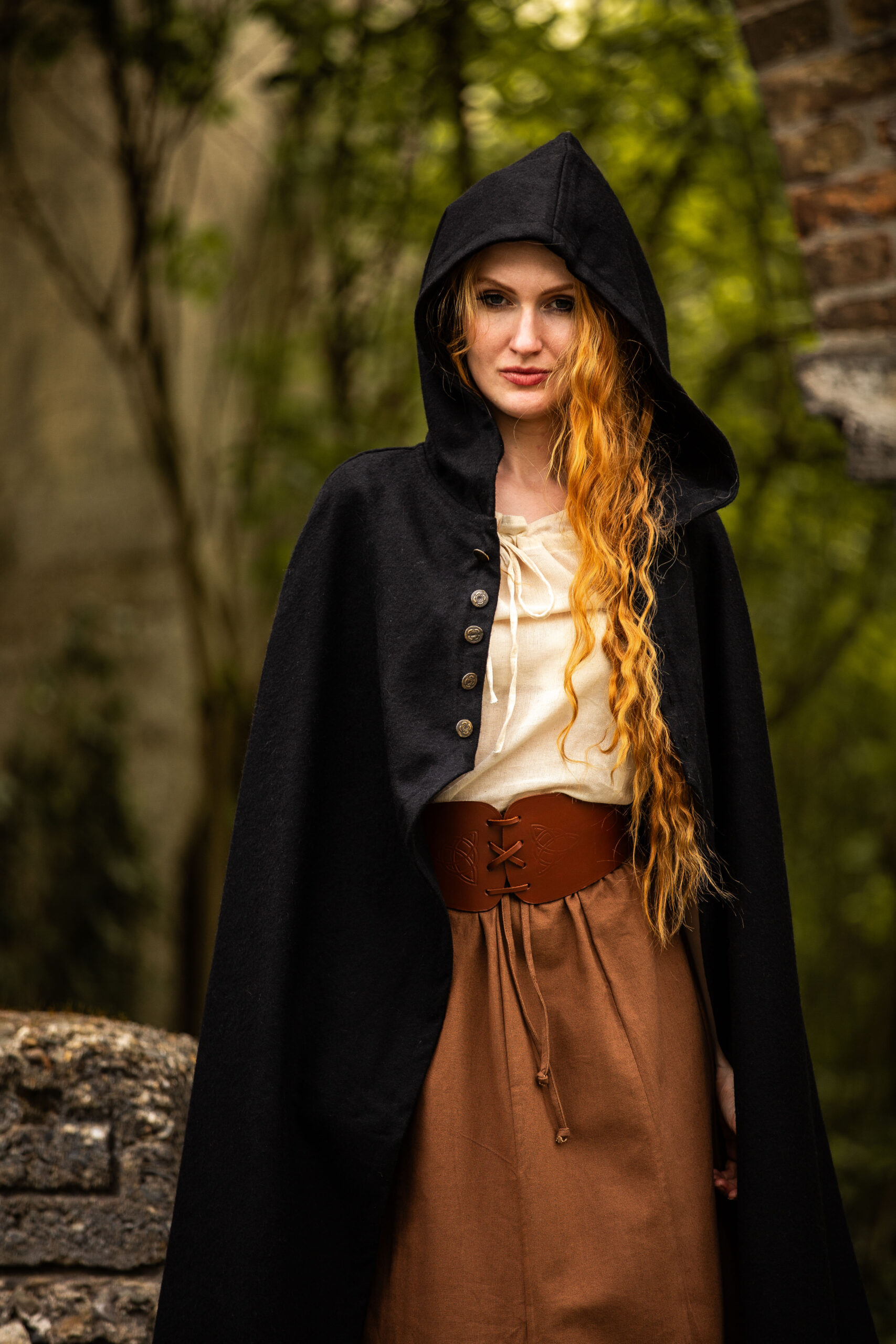 middel eeuwse cape zwart