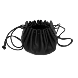 middel eeuwse koehuid leren buidel zwart